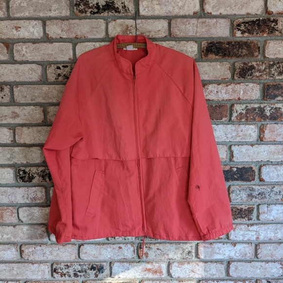 ๐ฌ๏ธ Vintage 80s Red Aqua Sheen Windbreaker XL - Picture 1 of 11